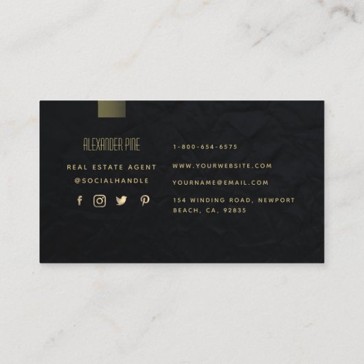 クラシーシンプルブエレガントラック金ゴールドプロフェッショナル 名刺 (裏面)