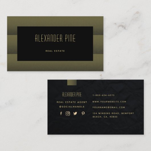 クラシーシンプルブエレガントラック金ゴールドプロフェッショナル 名刺 (正面/裏面)