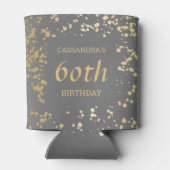 クラシージーエジプト金ゴールドスプリンクルスグレー誕生日 缶クーラー (裏面)