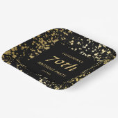 クラシージーエジプト金ゴールドスプリンクルズブラック誕生日 ペーパープレート (傾斜あり)