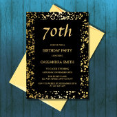 クラシージーエジプト金ゴールドスプリンクルズブラック誕生日 招待状