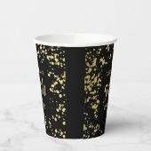 クラシージーエジプト金ゴールドスプリンクルズブラック誕生日 紙コップ (左)