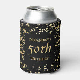 クラシージーエジプト金ゴールドスプリンクルズブラック誕生日 缶クーラー