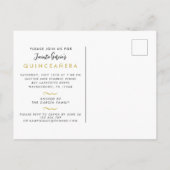 クラシースラグジュアリー金ゴールドカスタムフローラフォトキンセアニラ インビテーションポストカード (裏面)