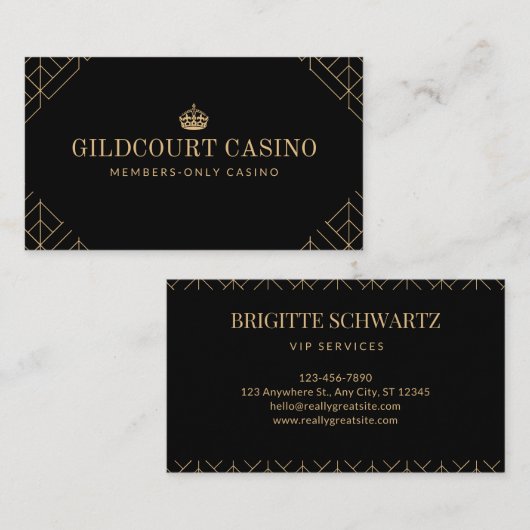 クラシーダイヤモンドパタ王室のーンカジノ名刺 名刺 (正面/裏面)