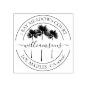 クラシートロピカルパームツリーズファミリー差出人住所 ラバースタンプ (インプリント)