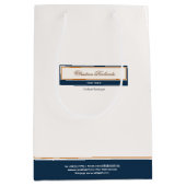 クラシーネイビーブルーアイボリー ミディアムペーパーバッグ (正面)