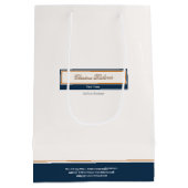 クラシーネイビーブルーアイボリー ミディアムペーパーバッグ (裏面)