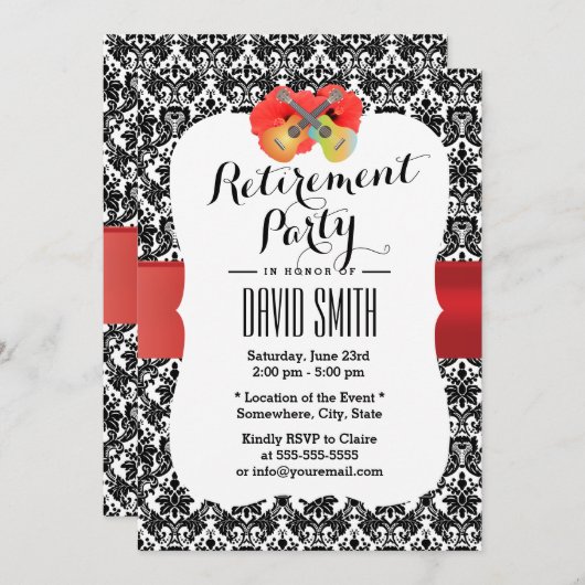 クラシーハイビスカス&ウクレレダマスクリタイアメントパーティー 招待状 (正面/裏面)