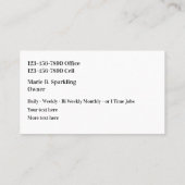 クラシーハウスクリーニング両面名刺 名刺 (裏面)