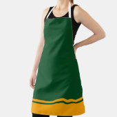 クラシーハーベストグリーンゴールデンオレンジストライプの裾 エプロン (インサイチュ)