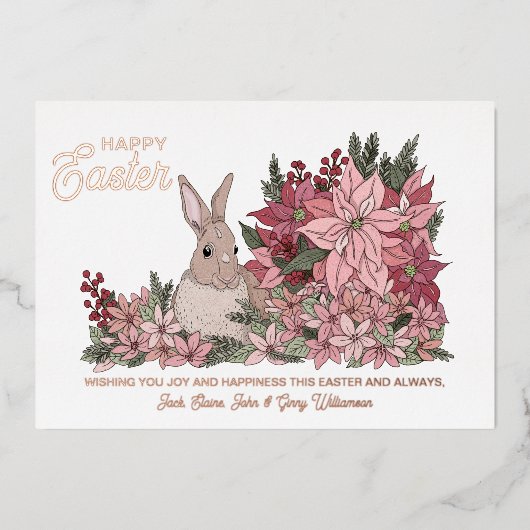 クラシーバニーラビットフローラハッピーイースター 箔シーズンカード (正面)