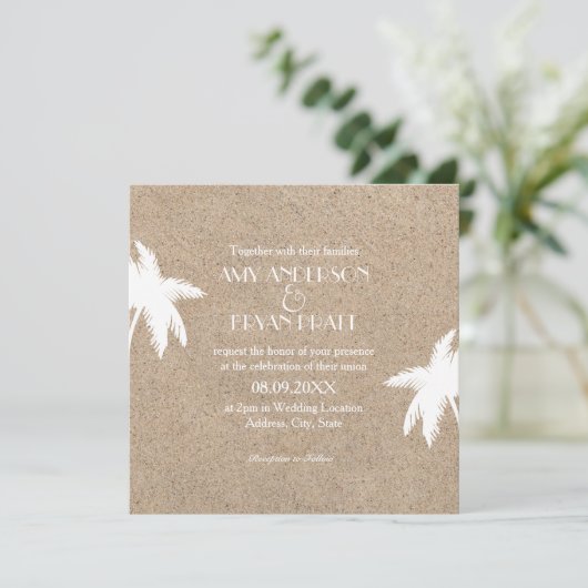 クラシーパームツリービーチ結婚式招待状 招待状 (スタンド正面)