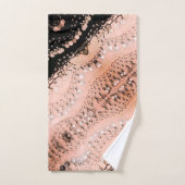 クラシーピンクコーラルアンドブラックジプシースカーフ バスタオルセット (ハンドタオル)