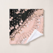 クラシーピンクコーラルアンドブラックジプシースカーフ バスタオルセット (ウォッシュタオル)