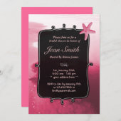 クラシーピンクビーチヒトデブライダルシャワー招待状 招待状 (正面/裏面)