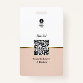 クラシーピンク&金ゴールドマーブルカスタム公証人ID バッジ (裏面)