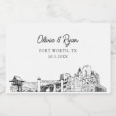 クラシーフォートワース結婚式の引き出物カスタムミニ スパークリングワインラベル (シングルラベル)