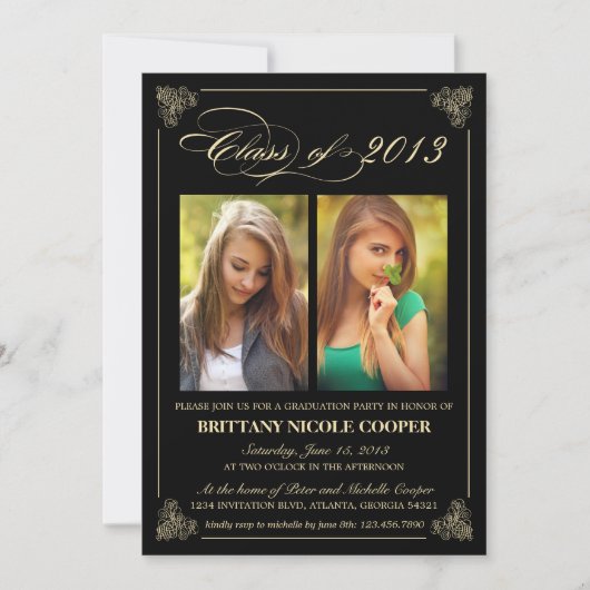 クラシーブエレガントラック2013卒業写真招待状 招待状 (正面)