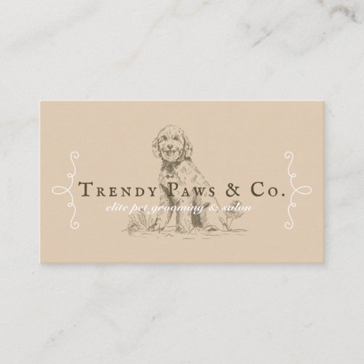 クラシーブティックスタイルペットサロンゴールデンドールドッグ 名刺 (正面)