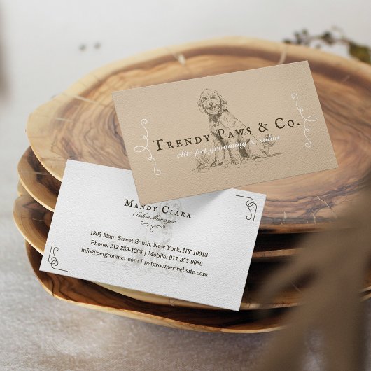 クラシーブティックスタイルペットサロンゴールデンドールドッグ 名刺