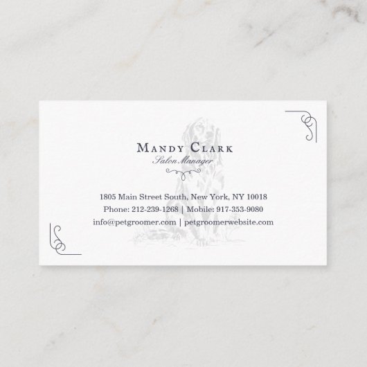 クラシーブティックスタイルペットサロンゴールデンレトリバー 名刺 (裏面)