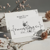 クラシーブティックスタイルペットサロンフランスのブルドッグ 名刺