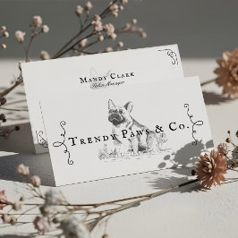 クラシーブティックスタイルペットサロンフランスのブルドッグ 名刺