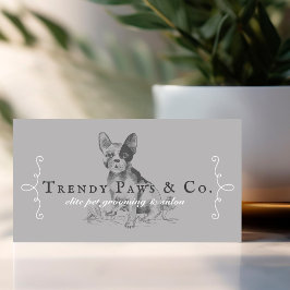 クラシーブティックスタイルペットサロンブルフランスのドッグ 名刺