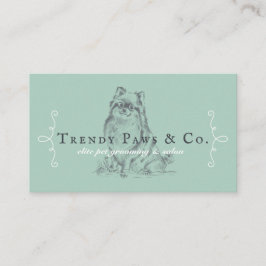 クラシーブティックスタイルペットサロンポメラニア犬ドッグ 名刺