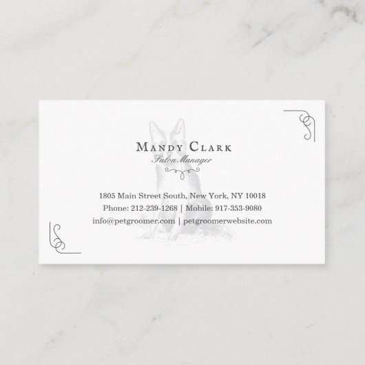 クラシーブティックスタイルペットサロン縁どコリードッグ 名刺 (裏面)