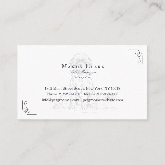 クラシーブティックペットサロンポルトガルウォータードッグ 名刺 (裏面)