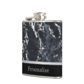 クラシーブラックマーブルストーンデザイン フラスク (左)