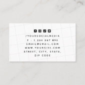 クラシーブラック&ホワイトテニスコートプロフェッショナル 名刺 (裏面)