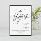 クラシーブラック&ホワイト結婚式招待状 招待状 (スタンド正面)