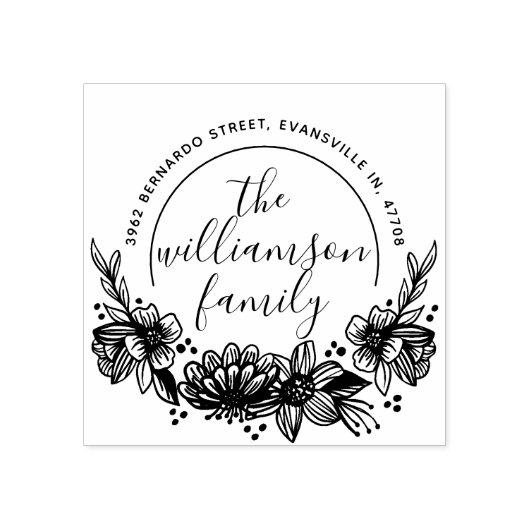 クラシーブラーブタニカルファミリーネーム差出人住所 ラバースタンプ (インプリント)