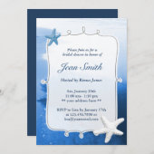 クラシーブルービーチ&スターフィッシュブライダルシャワー招待状 招待状 (正面/裏面)
