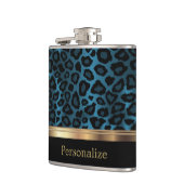 クラシーブルーレオパードアニマルプリント フラスク (左)