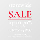 クラシープロフェッショナルレッドホワイトセールウィンドウデカール ウィンドウサイン (シート)