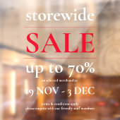 クラシープロフェッショナルレッドホワイトセールウィンドウデカール ウィンドウサイン (シート2)