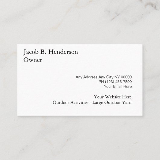 クラシーペット犬 名刺 (裏面)