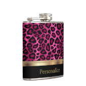 クラシーホットピンクレオパードアニマルプリント フラスク (右)