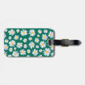 クラシーホワイトデイジーフラワーズボタニックグリーンデザイン ラゲッジタグ (裏面横)