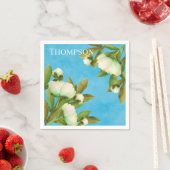 クラシーホワイトペニーフローラブーケ スタンダードカクテルナプキン (インサイチュ)