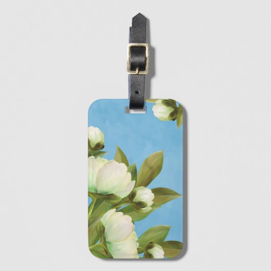 クラシーホワイトペニーフローラブーケ ラゲッジタグ (正面縦)