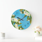 クラシーホワイトペニーフローラブーケ ラージ壁時計 (ホーム)