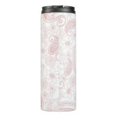 クラシーホワイトローズ金ゴールドグリッターペイズリーフローラ タンブラー (裏面)