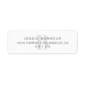 クラシーホワイト&ライトグレー差出人住所 ラベル (正面)