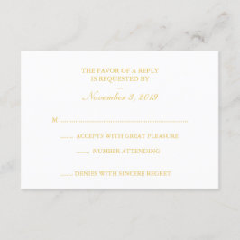 クラシーホワイト&金ゴールドRSVP 出欠カード