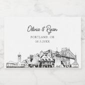 クラシーポートランド結婚式の引き出物カスタムミニ スパークリングワインラベル (シングルラベル)